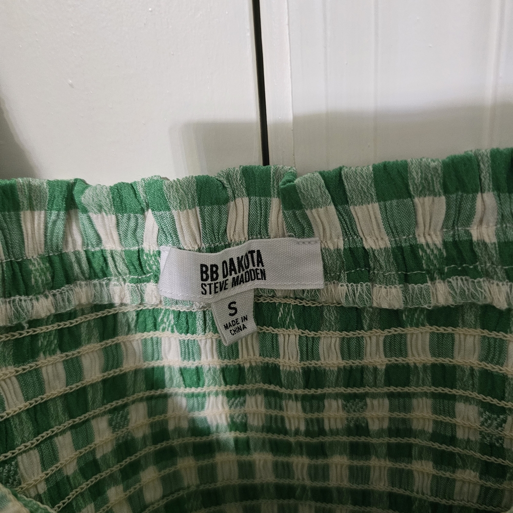 BB Dakota Green Gingham Mini Dress - Picture 3 of 3